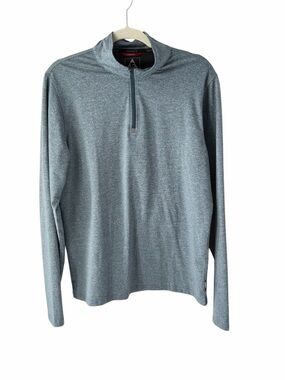Gerry Men's Gray/Blue Quarter-Zip Classic Casual Activewear Pullover Size S